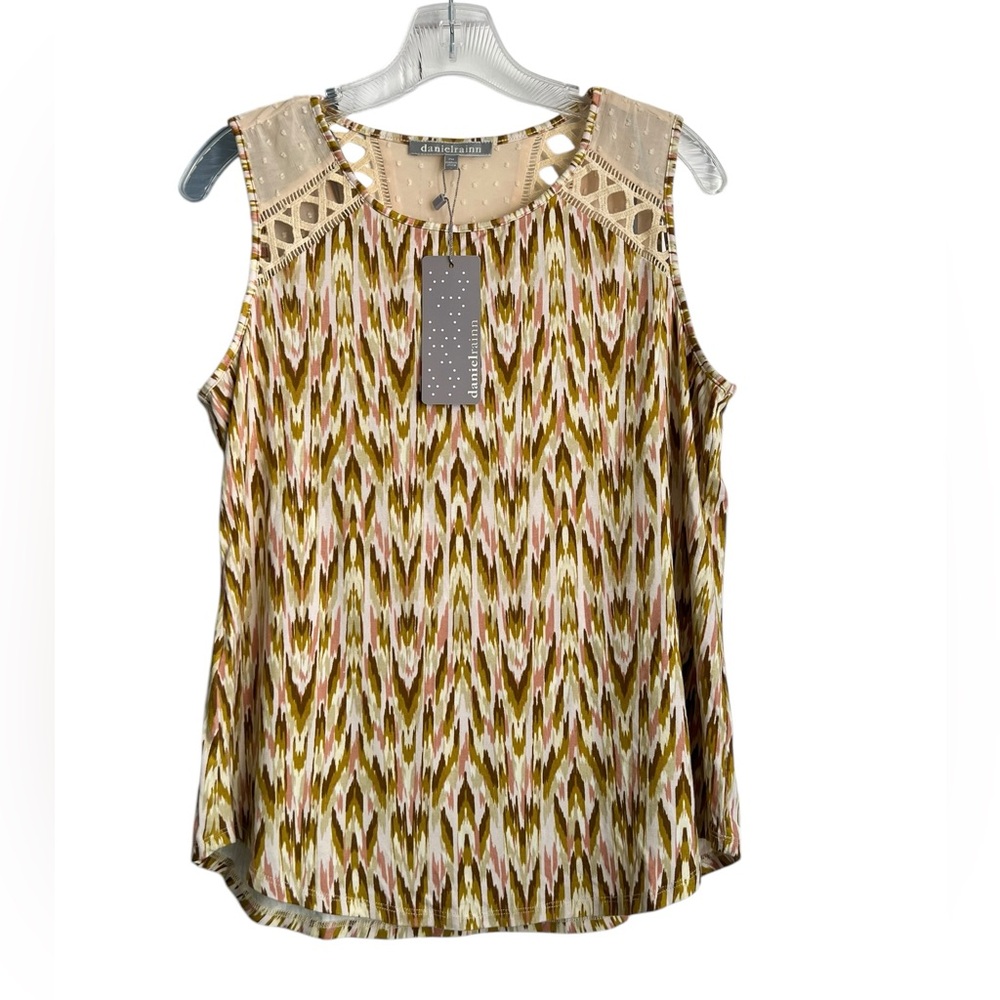 Daniel‎ Rainn Patterned Sleeveless Top with Lace Detail - PM